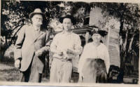 Emma[1].jpg - Emma Baber-Mathews  Emma's Husband, Ed Mathews, nephew William Sherman Baber, Emma.Emma married Edward Mathews in 1872.